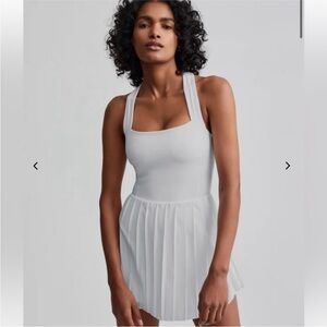 Varley White Pleated Tennis Dress